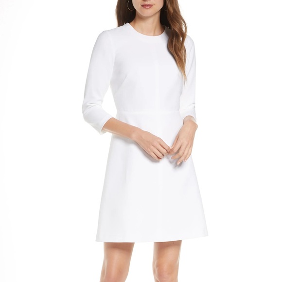 Eliza J Stretch A Line Dress White - 8